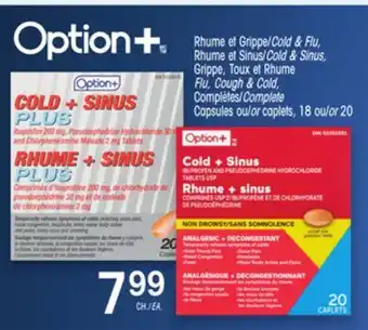 Uniprix Option+ rhume et grippe/cold & flu, rhume et sinus/cold & sinus, grippe, toux et rhume flu, cough & cold, complètes/complete offer