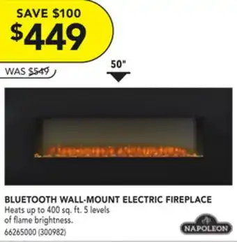 RONA Bluetooth wall-mount electric fireplace 50' offer