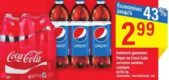 Maxi Boissons gazeuses pepsi ou coca-cola, 6x710 ml offer
