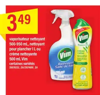 Maxi Vaporisateur nettoyant 500-950 ml, nettoyant pour plancher 1 l ou crème nettoyante 500 ml vim offer