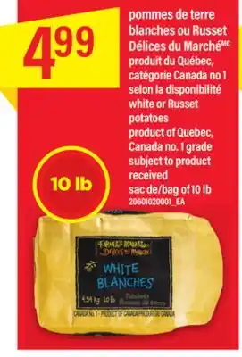 Maxi Pommes de terre blanches ou russet délices du marchémc offer