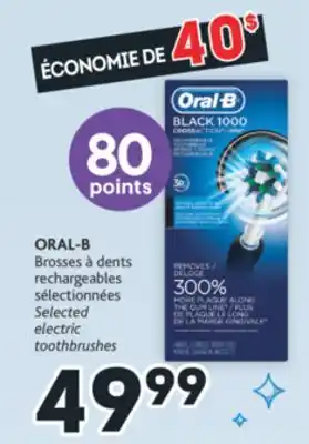 Brunet Oral-b brosses à dents rechargeables sélectionnées offer