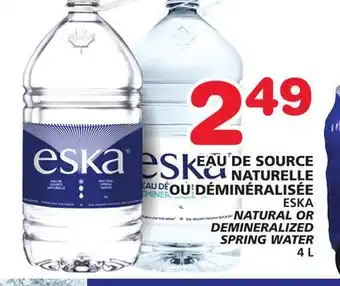 Marches Tradition Eska natural or demineralized spring water offer