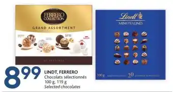 Brunet Lindt, ferrero chocolats sélectionnés offer