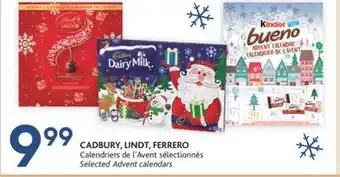 Brunet Cadbury, lindt, ferrero calendriers de l'avent sélectionnés offer