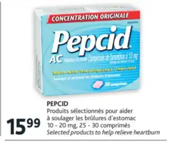 Brunet Pepcid produits sélectionnés pour aider à soulager les brûlures d'estomac 10 - 20 mg offer