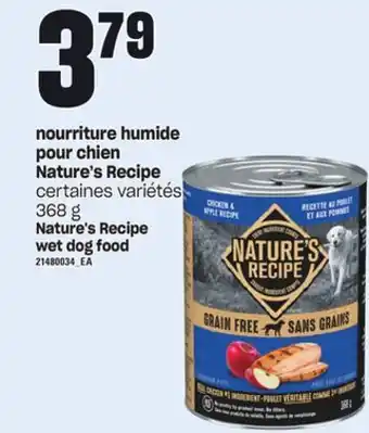 Provigo Nourriture humide pour chien nature's recipe, 368 g offer