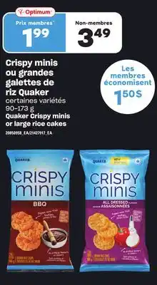 Provigo Crispy minis ou grandes galettes de riz quaker, 90-173 g offer