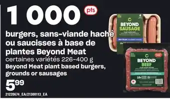 Provigo Burgers, sans-viande haché ou saucisses à base de plantes beyond meat, 226-400 g offer