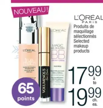 Jean Coutu L'oréal paris selected makeup products offer