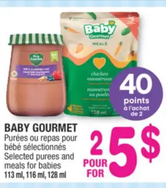 Jean Coutu Baby gourmet selected purees and meals for babies offer
