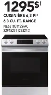Réno Dépôt Samsung 6.3 cu. ft. range offer