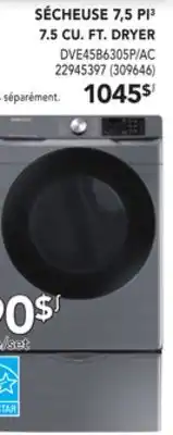 Réno Dépôt Samsung 7.5 cu. ft. dryer offer