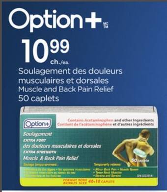 Proxim Option+ muscle and back pain relief offer