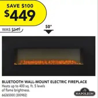 Réno Dépôt Napoleon bluetooth wall-mount electric fireplace offer