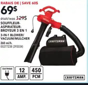 Réno Dépôt Craftsman 3-in-1 blower/ vacuum/mulcher offer