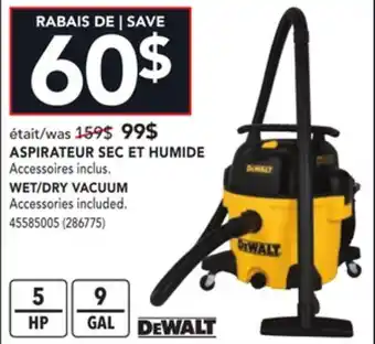 Réno Dépôt Dewalt wet/dry vacuum offer