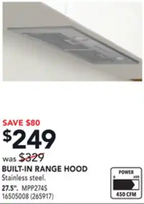 Réno Dépôt Mistral built-in range hood offer