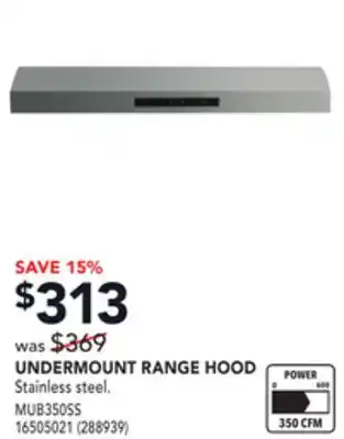 Réno Dépôt Mistral undermount range hood offer