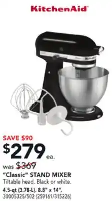 Réno Dépôt Kitchenaid classic stand mixer 8.8 x 14 offer
