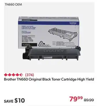 Shopper+ Brother tn660 original black toner cartridge high yield offer