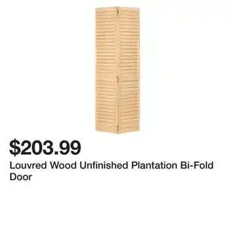 Wayfair Louvred wood unfinished plantation bi-fold door offer