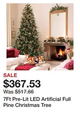 Bed Bath & Beyond 7ft pre-lit led artificial full pine christmas tree offer