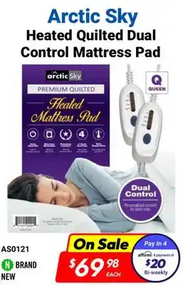 Arctic sky heated quilted dual control mattress pad