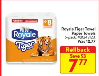 Walmart Royale tiger towel paper towels offer