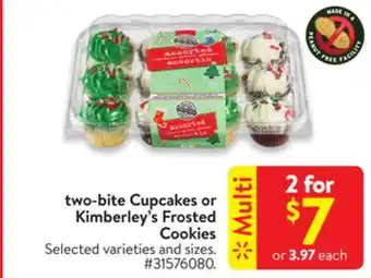 Walmart Two-bite cupcakes or kimberley's frosted cookies offer