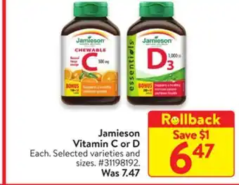 Walmart Jamieson vitamin c or d offer