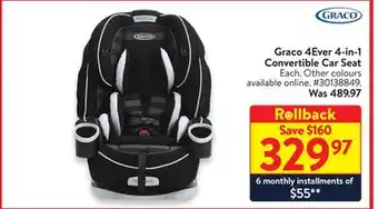 Walmart Graco 4ever 4-in-1 convertible car seat offer