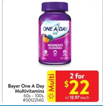 Walmart Bayer one a day multivitamins offer