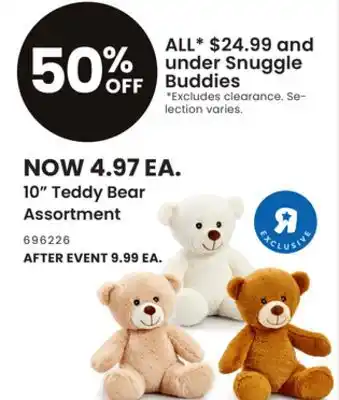 Toys R us 10 teddy bear assortment offer