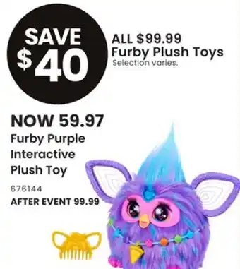 Toys R us Hasbro furby plush toys offer