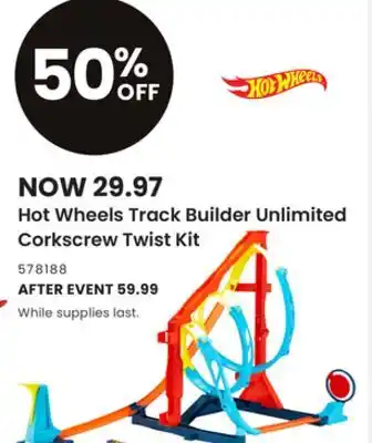 Toys R us Mattel hot wheels track builder unlimited corkscrew twist kit offer