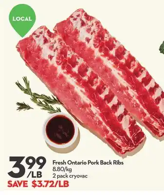 Longo's Fresh ontario pork back ribs offer