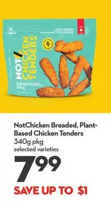 Longo's Notchicken breaded, plant-based chicken tenders offer