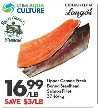 Longo's Upper canada fresh boned steelhead salmon fillet offer