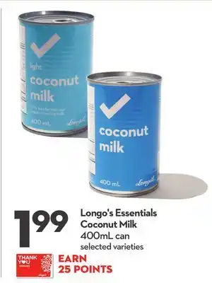 Longo's Longo's essentials coconut milk offer