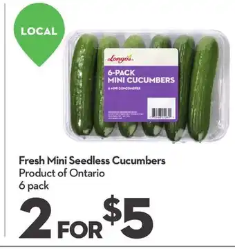 Longo's Fresh mini seedless cucumbers offer