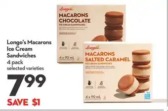 Longo's Longo's macarons ice cream sandwiches offer