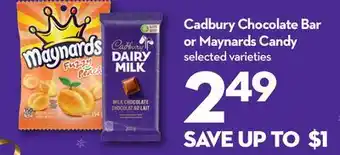 Longo's Cadbury chocolate bar or maynards candy offer