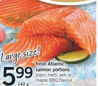Fortinos Fresh atlantic salmon portions, 142 g offer