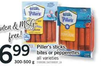 Fortinos Piller's sticks, bites or pepperettes offer