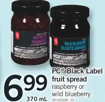 Fortinos Pc black label fruit spread 370 ml offer