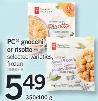 Fortinos Pc gnocchi or risotto, 350/400 g offer