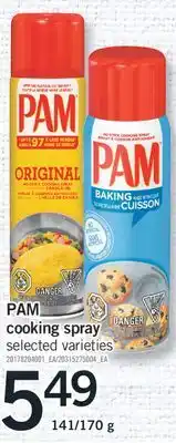 Fortinos Pam cooking spray 141/170 g offer