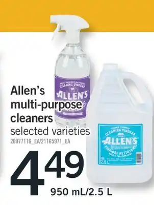 Fortinos Allen's multi-purpose cleaners offer