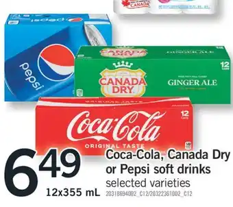 Fortinos Coca-cola, canada dry or pepsi soft drinks offer